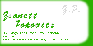 zsanett popovits business card